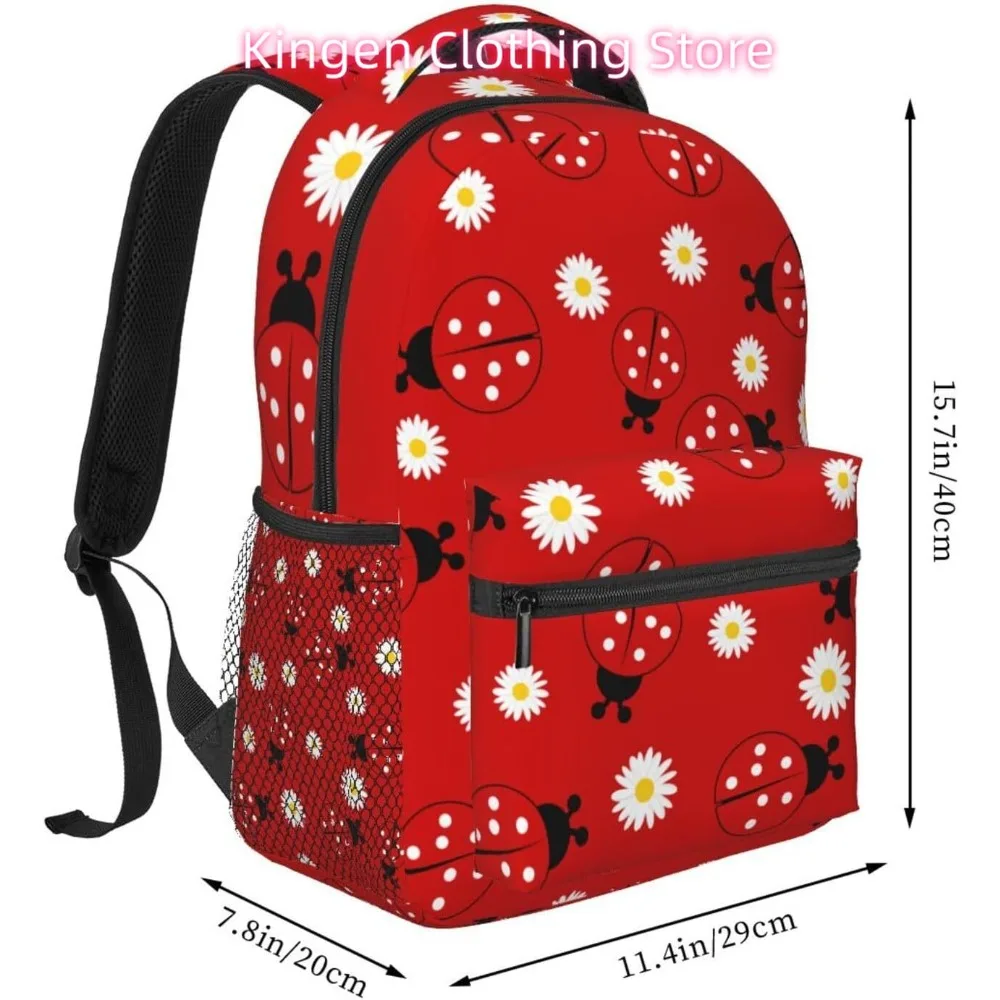 laptop bag back to school Cute Funny Ladybug Lightweight Laptop Backpack Lightweight Multipurpose Travel Casual Daypack Unisex