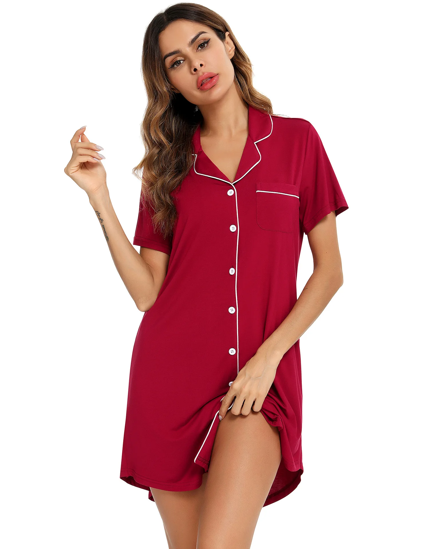 

Sexy ort Sve Cardigan Spwear Pure Desire ort Sle Home Clothes for Women Modal Fabric Simple Sle Spring Season