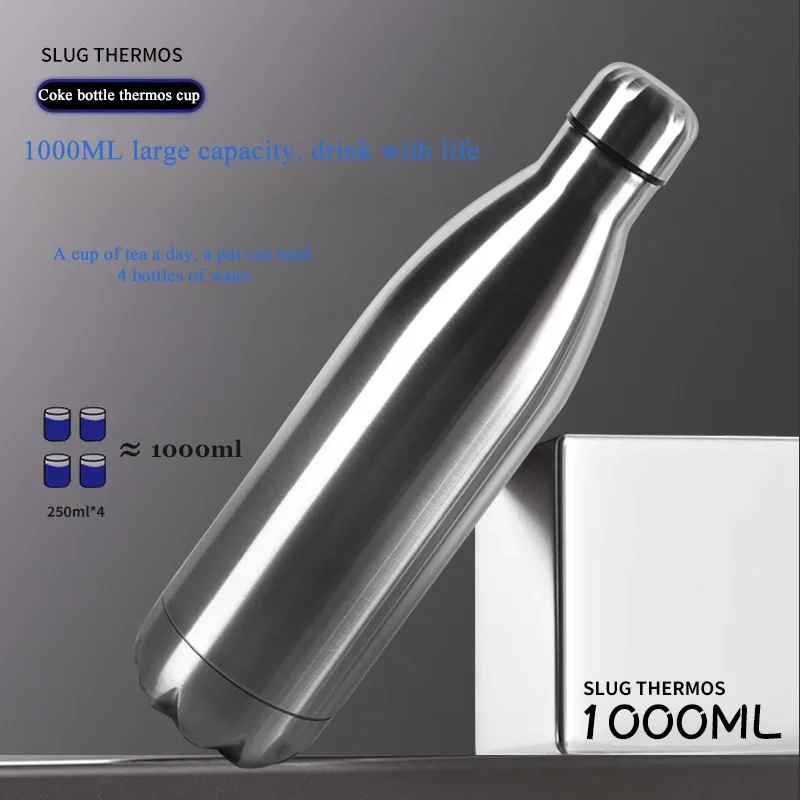 

Outdoor Camping, Hiking, Gym Kettle,Stainless Steel Water Bottle, Sports Drinking Cup, Leakproof Portable Water Bottles, 1000ml