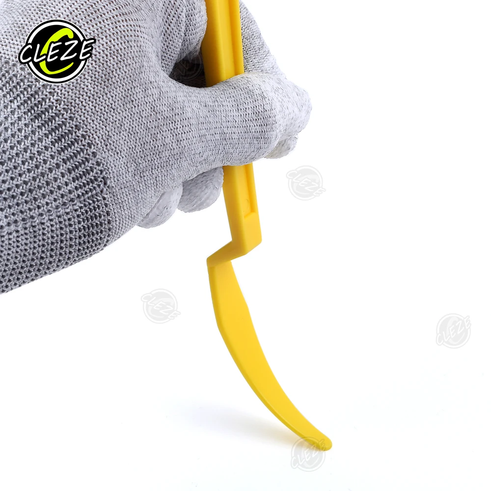 CLEZE Yellow Plastic Shank Squeegee Wrapping Tool for Automotive Window Tint Vinyl Wrap PPF Film Installation Reusable Scraper