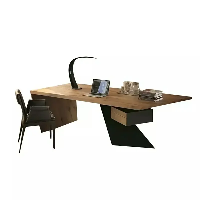 Loft log American supervisor desk Modern simple  Boss table Wrought iron computer