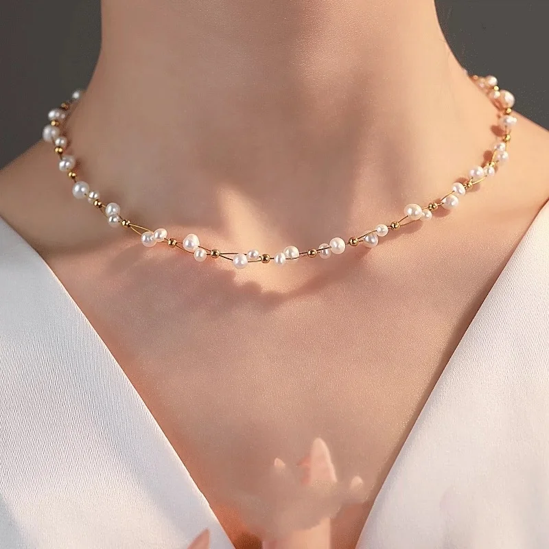 

Original Design pure freshwater pearl necklace Fine Jewelry white purple Aniversary Gift For Women new X732