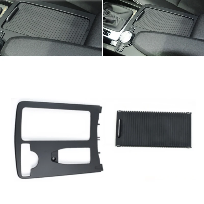 Car Central Armrest Drink Water Cup Holder Shutter Outer Frame Trim For Mercedes Benz C E class W204 C180 C200 W212 E260 E300