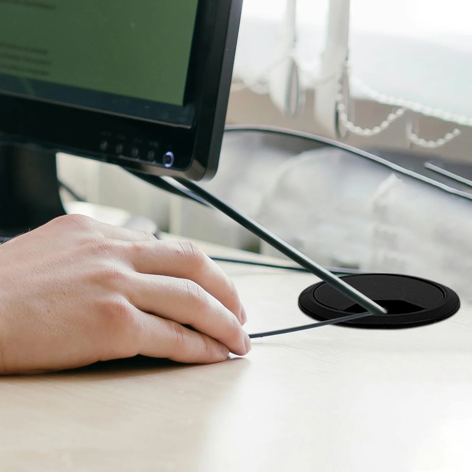 

9Pcs Cable Grommets Plastic Desk Hole Cover 60mm Desk Wire Cord Organizer Office Workbench Desktop Cable Sleeve