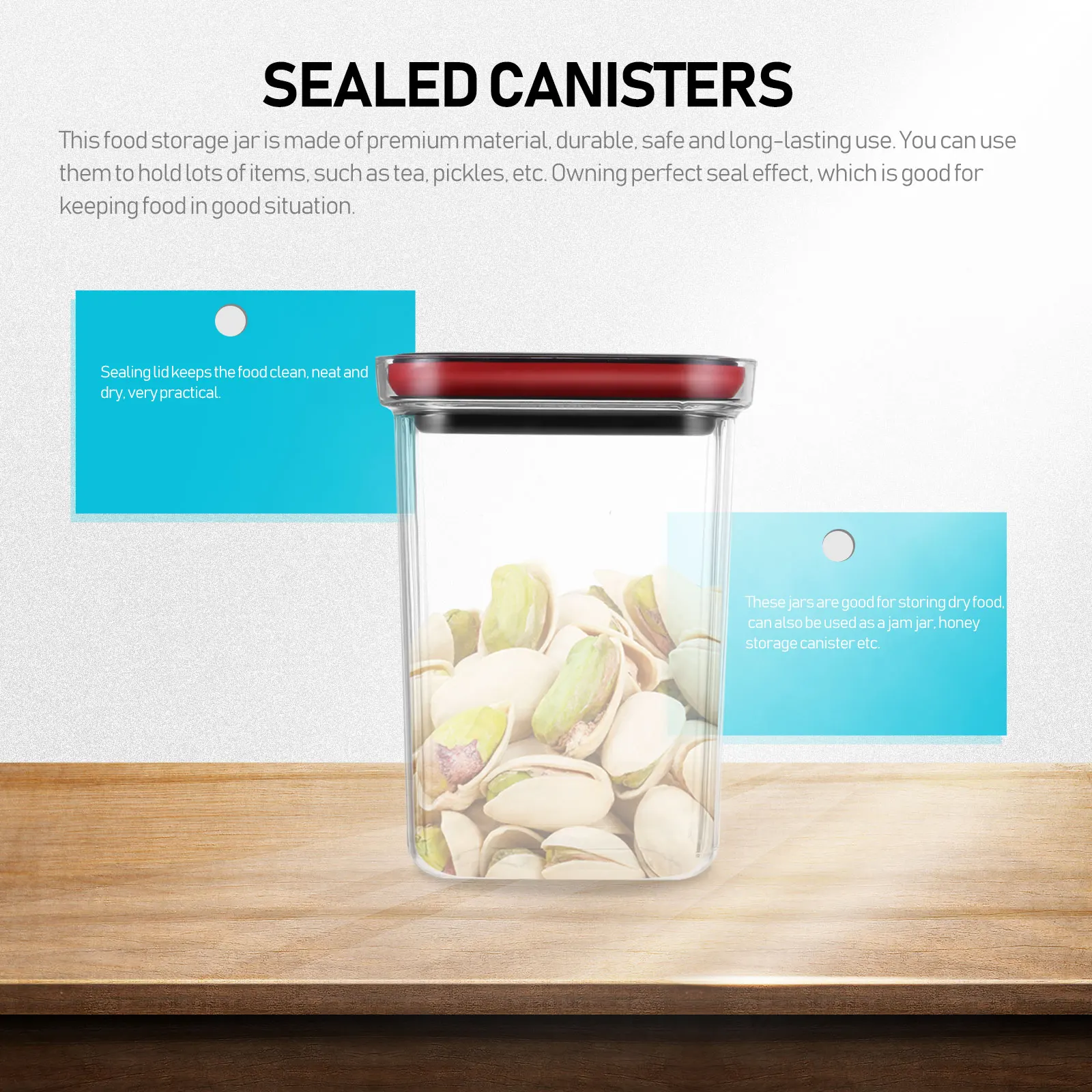 

Plastic Sealed Jar Storage Jars Thick Surface Bottle Structure Easy Cleaning Sealing Lid Food Dry Practical Dry Food