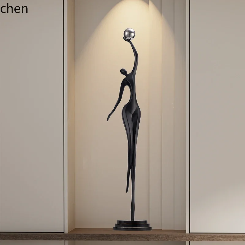HT  Abstract Human Sculpture Ornament High-End Entryway Wall Niche Floor Decoration