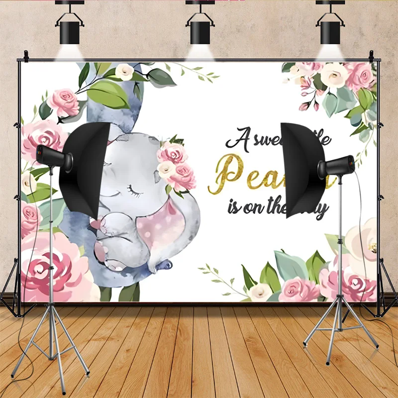 

Wild One Newborn Party Elephant Photography Backdrops Props Hundred days 1st Birthday Animals Photo Studio Background WP-13