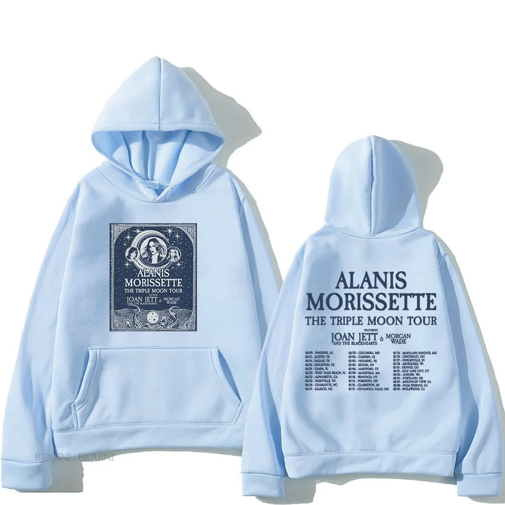 The Triple Moon Tour 2024 Hooded Pullovers Singer Alanis Morissette Graphic Sweatshirt with Pocket Streetwear Men/Women Clothing