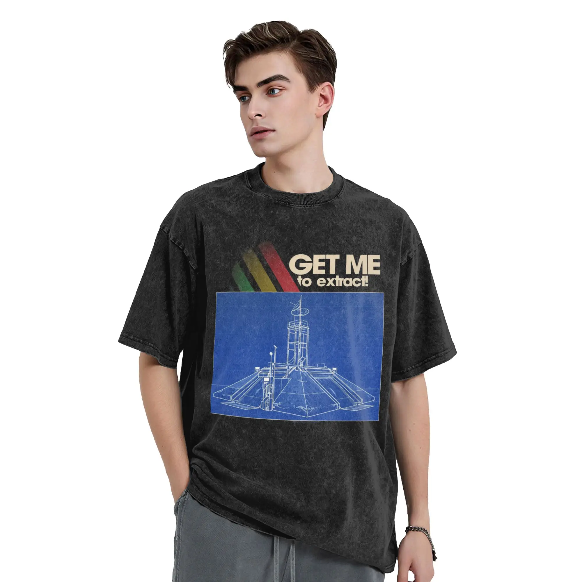 Arc Raiders Get Me to Extract T-Shirt Men  Novelty 100% Cotton Tees Crew Neck Short Sleeve T Shirt Plus Size Tops