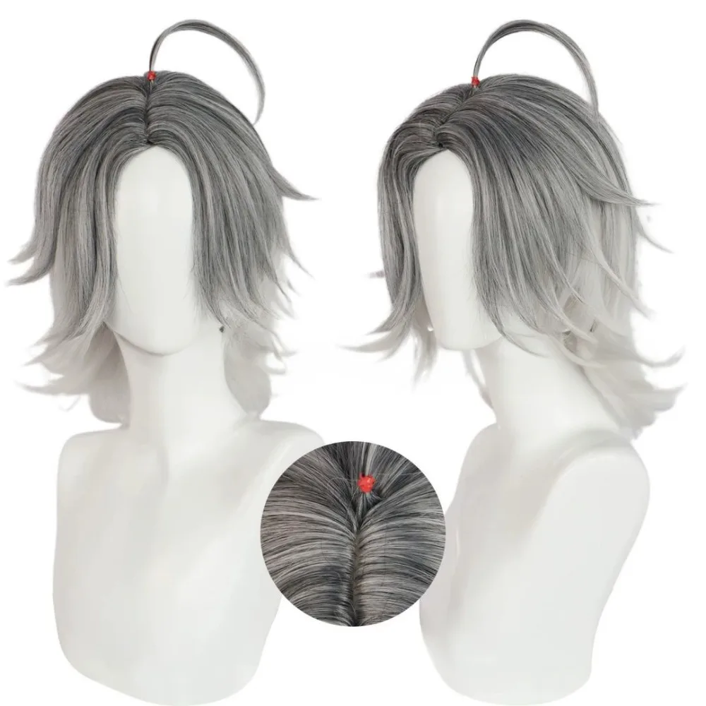 الشخصية الخامسة اضطراب المريض ستار شعر مستعار تأثيري عالم النفس أسود رمادي متدرج شعر قصير مقلوب