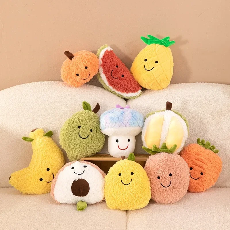 Juguetes de peluche de frutas, juguete de fruta de peluche bonito y colorido, Mango, sandía, aguacate, fresa, regalos sensoriales para decoraciones de fiesta de cumpleaños