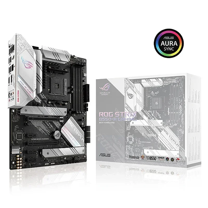 ROG STRIX B550-A GAMING Motherboard PCIe 4.0, dual M.2 with heatsinks, SATA 6 Gbps, USB 3.2 Gen2 and Aura Sync RGB