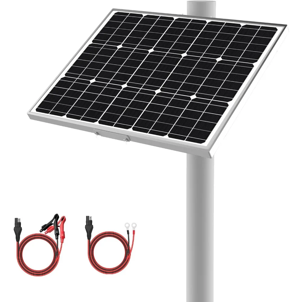 

12V Waterproof Solar Battery Trickle Charger & Maintainer - 30 Watts Mono Solar Panel Built-in UltraSmart MPPT Charge Controller