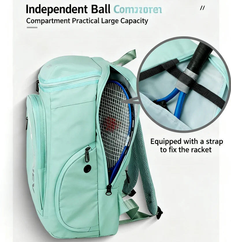 Badminton Racket Bag Tennis Racket Backapck Large Capacity Multifunction Court Sports Bag Waterproof Student Schoolbag Backpack