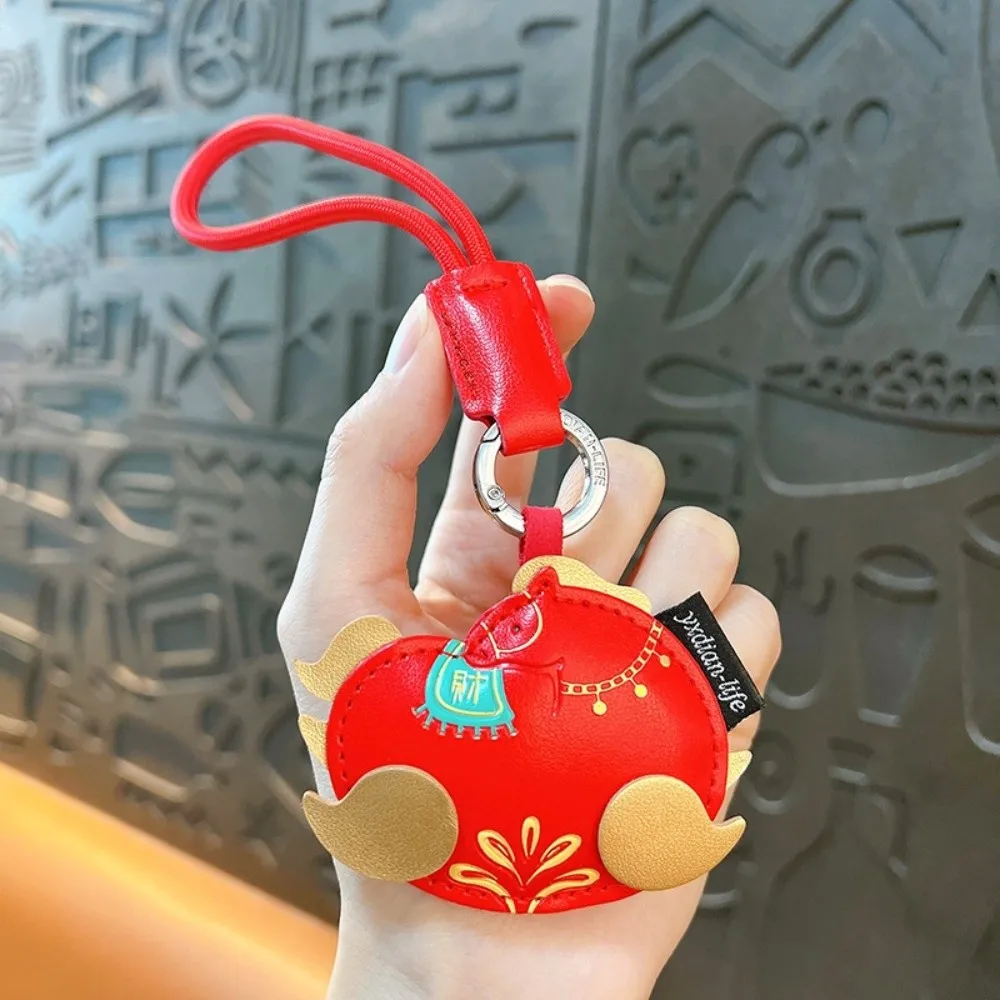 

Новый мультяшный брелок с изображением лошади, кожаный кулон с изображением зодиака, китайский Новый год, сумка, подвески, домашний декор