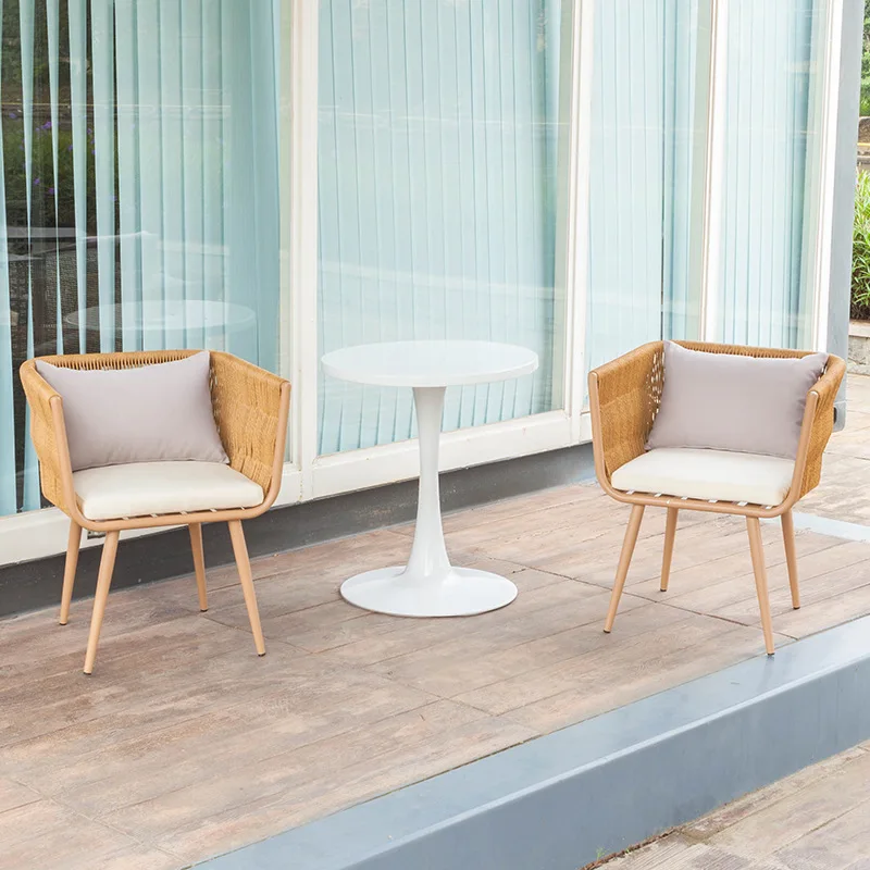 tables and chairs high-end villa garden rattan chairs rock slab furniturewaterproof and sun protection balcony table and chair