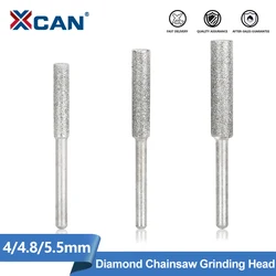 XCAN Diamond Coated Cylindrical Burr 4/4.8/5.5mm Dia Chainsaw Sharpener Stone File 3mm Shank for Dremel Rotary Tool