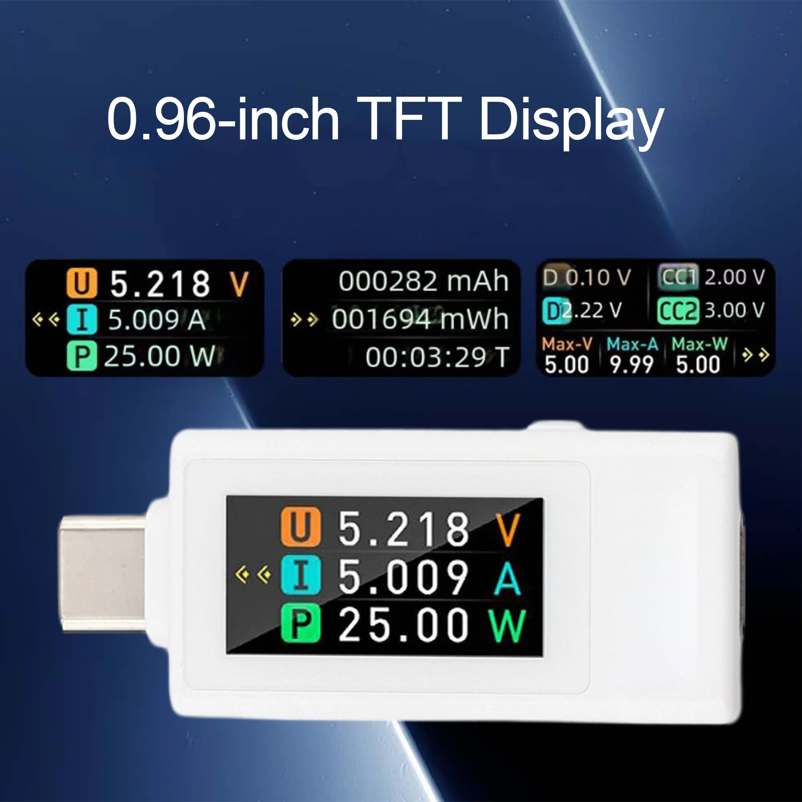 Real-time Power Measurement USB-C Current Tester Appliance Charging Monitoring For USB-C Devices Accurate Power Measurement Tool