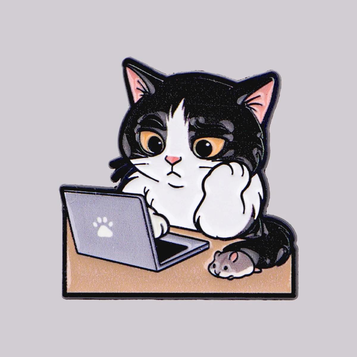 Cartoon Cat Enamel Pin Cute Mouse Brooch Pines Lapel Pins Badge on Backpack Clothing Accessories Funny Jewelry Friends Gifts