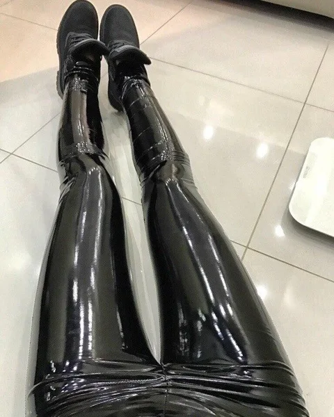 New Reflective Bright Leather Yoga Leather Pants Sports Fitness Running Leggings