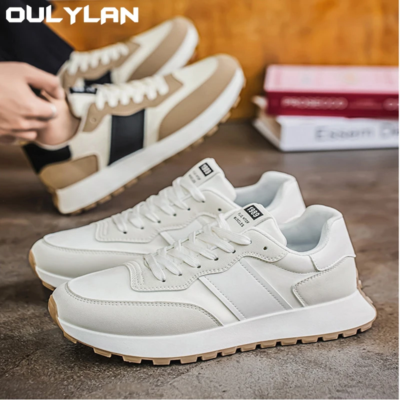 

Oulylan 2025 Sports Shoes for Men Comfortable Breathable Mesh Lace-up Casual Shoes Non Slip Height Increase Platforms Sneakers
