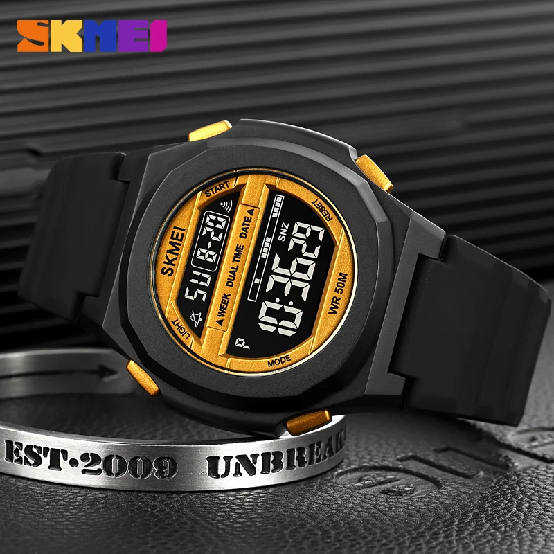 

SKMEI Chrono Многофункциональный будильник 5 бар Водонепроницаемые наручные часы Мужские цифровые светодиодные часы Мужские спортивные часы reloj hombre