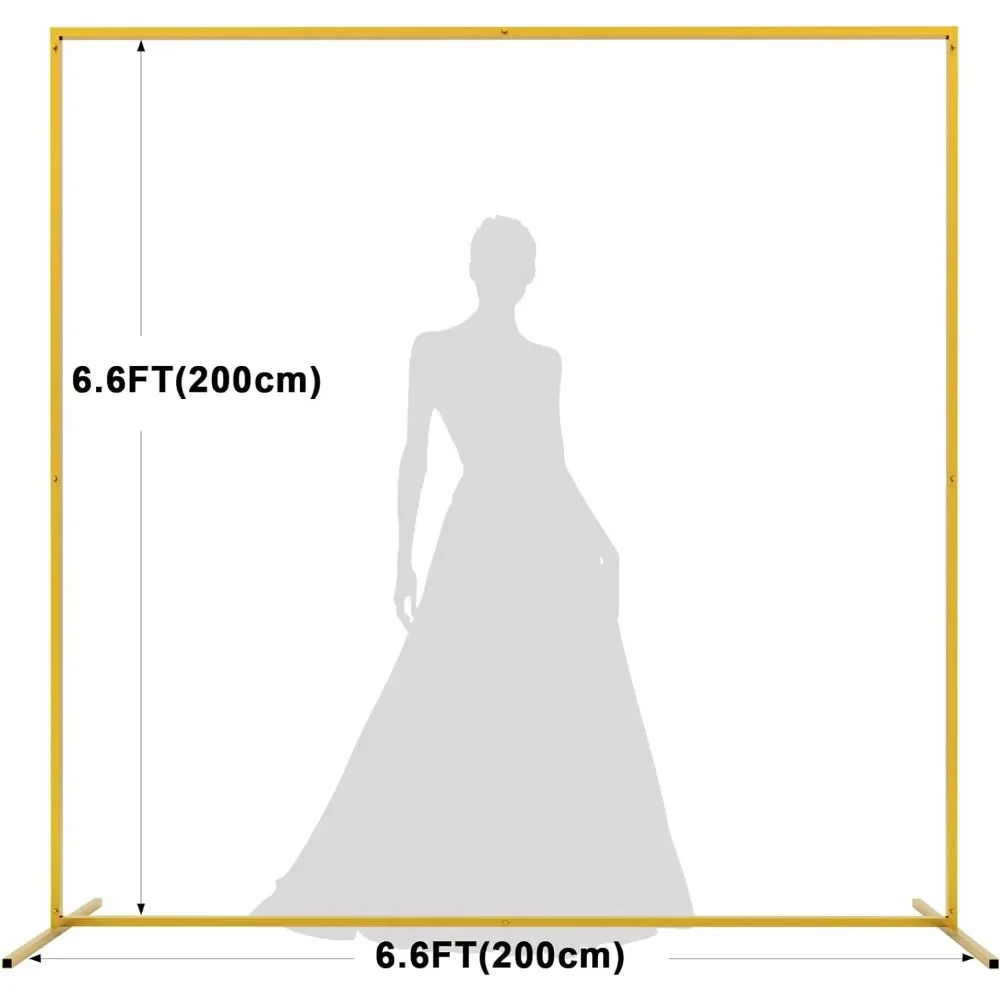 Arche de Mariage Carrée en Métal, Cadre pour Cérémonie, ixd'Anniversaire, Patients, Réception-Cadeau pour Bébé, 6x6,6 Pieds