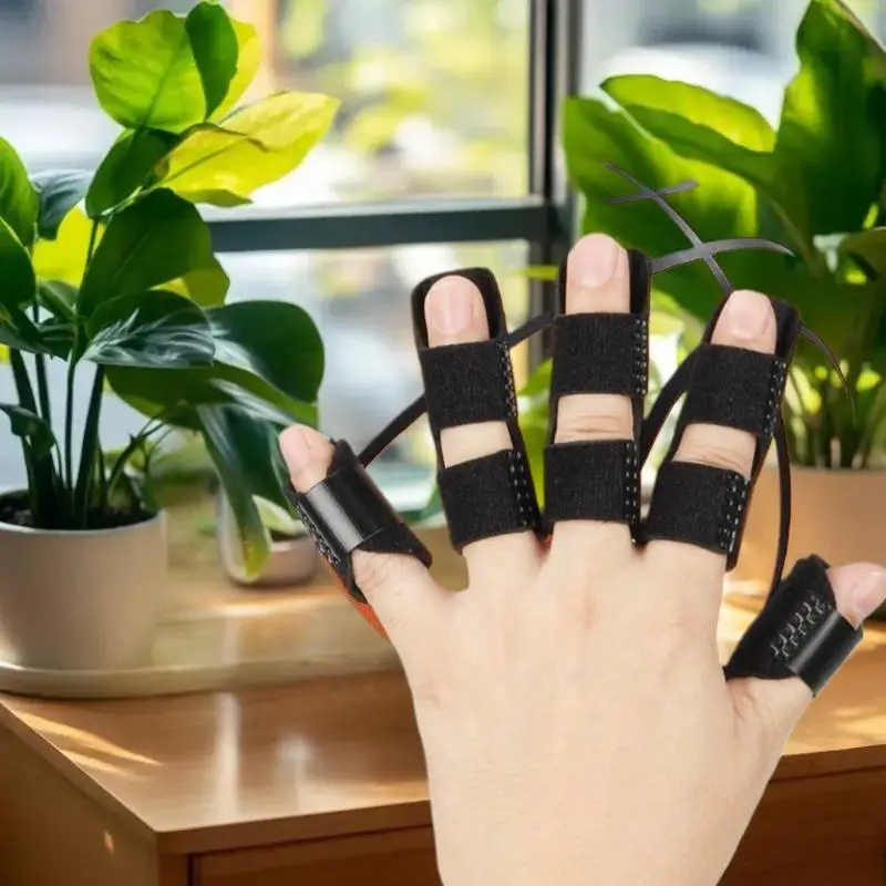 جبيرة استعادة الإصبع، دعامة تمليس مع حزام قابل للتعديل ولوحة ألومنيوم للعناية بمصحح المفصل #4