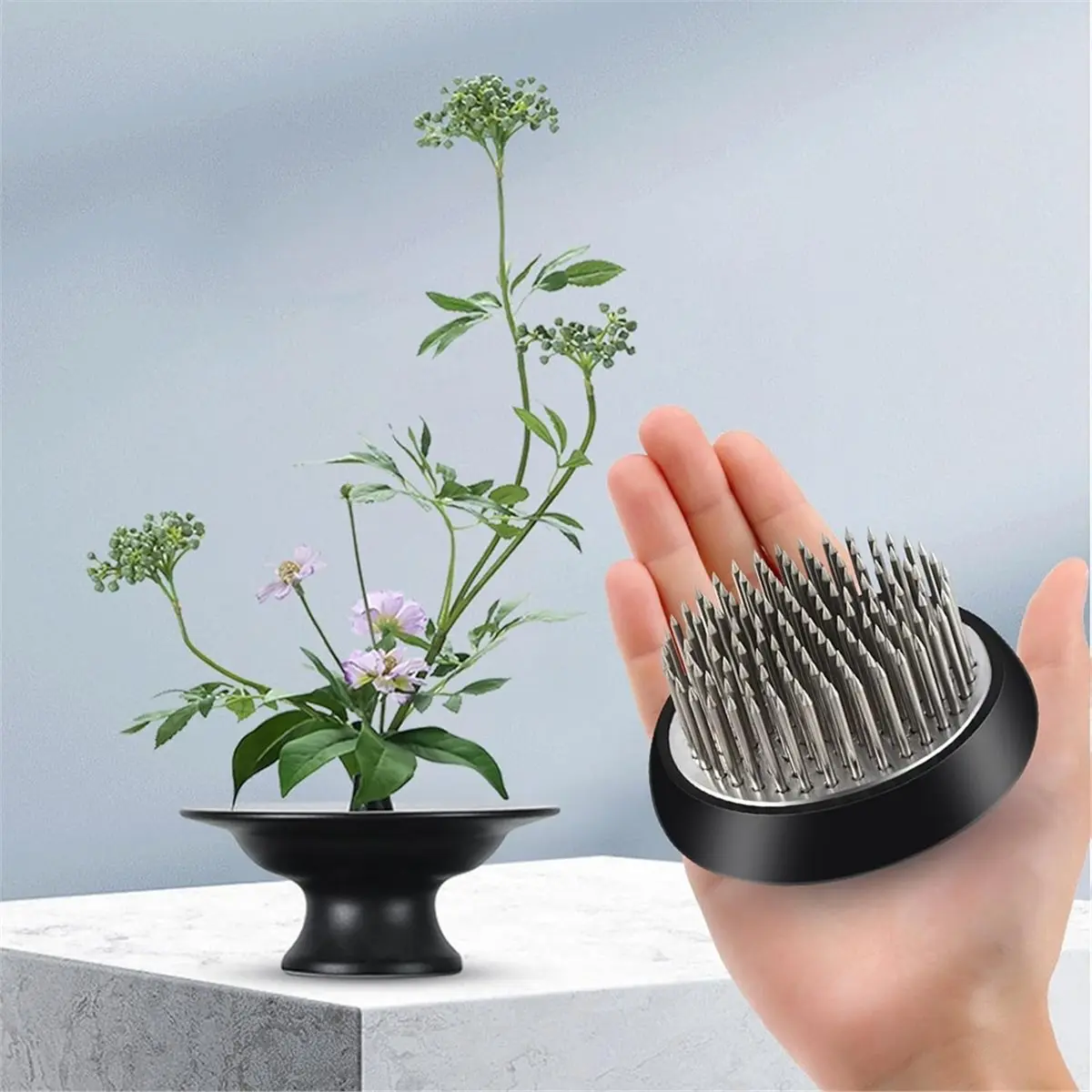 

AS638 HAPPY^Flower Frog Big Stem Holder 2.4 Inch Vases Bouquet Holder & Multi-Function Cleaning Brush Set - Комплект из 2 предметов