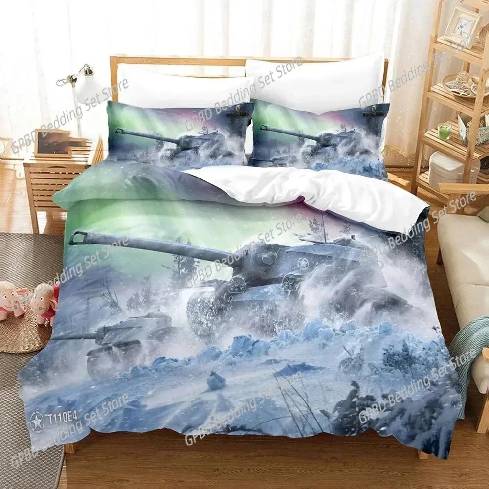 2025 Luxury New 3D Print World of Tanks Bedding Set Boys Girls Twin Queen Duvet Cover Pillowcase Bed Adult Home Textileextile