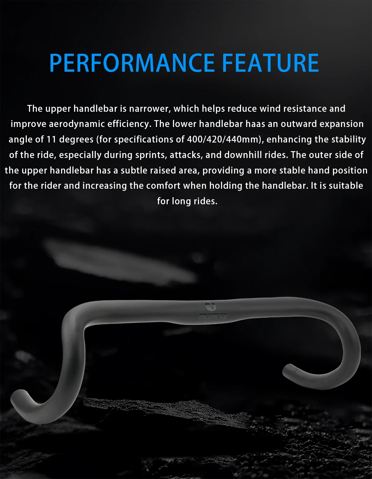 RIRO Interner Kabel-Rennradlenker, 400/420/440 mm, alle interne Verkabelung, Gravel-Fahrradlenker, ultraleichte Drop-Bar – Detail 2