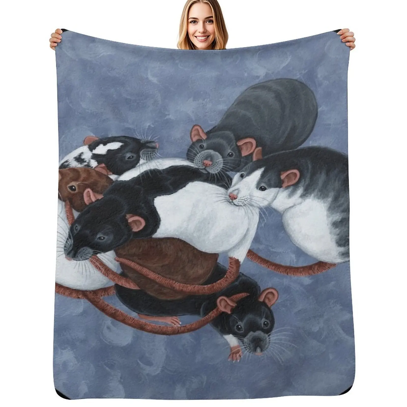 

Rat Pile Throw Blanket Flannels Nap Blankets