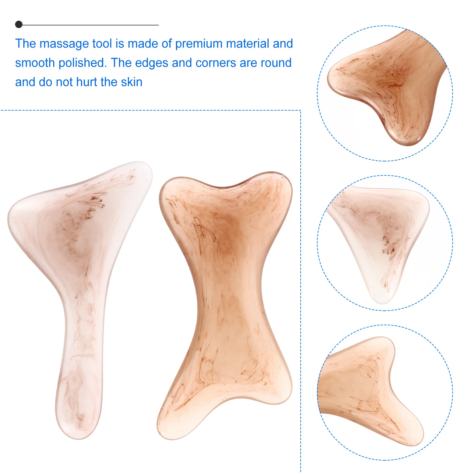 

2Pcs Body Scraping Plate Massage Tool Durable Therapy Scraper Board Facial Care Muscle Relaxation Body Scraping Plate