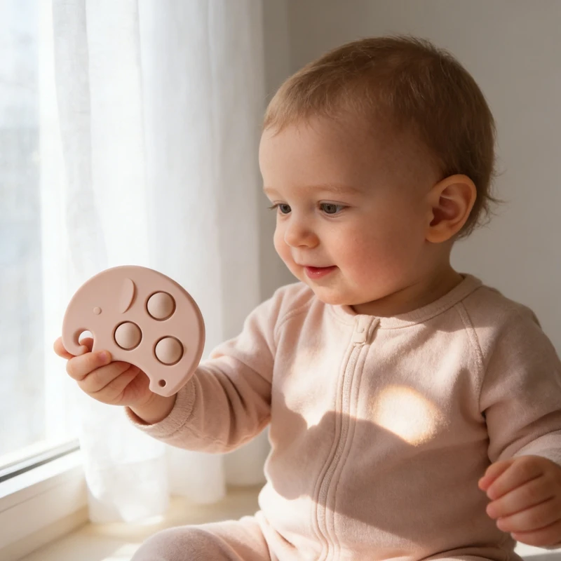 Material Baby Toys Soft Cute And Round Elephant Shape Of The Silicone Elephant Kneecker Is Made Entirely Of Food-grade Silicone