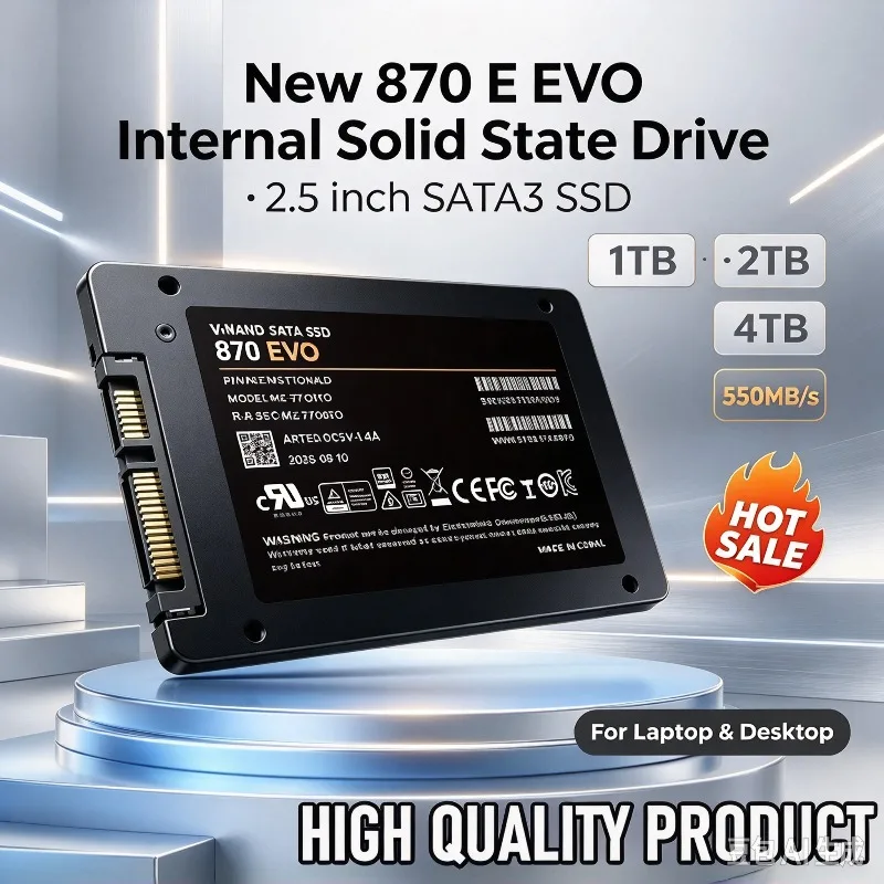 870 EVO Internal Solid State Drive 2.5 Inch  SATA3 SSD 1TB 2TB 4TB Hard Disk Solid State Drive for Laptop Desktop