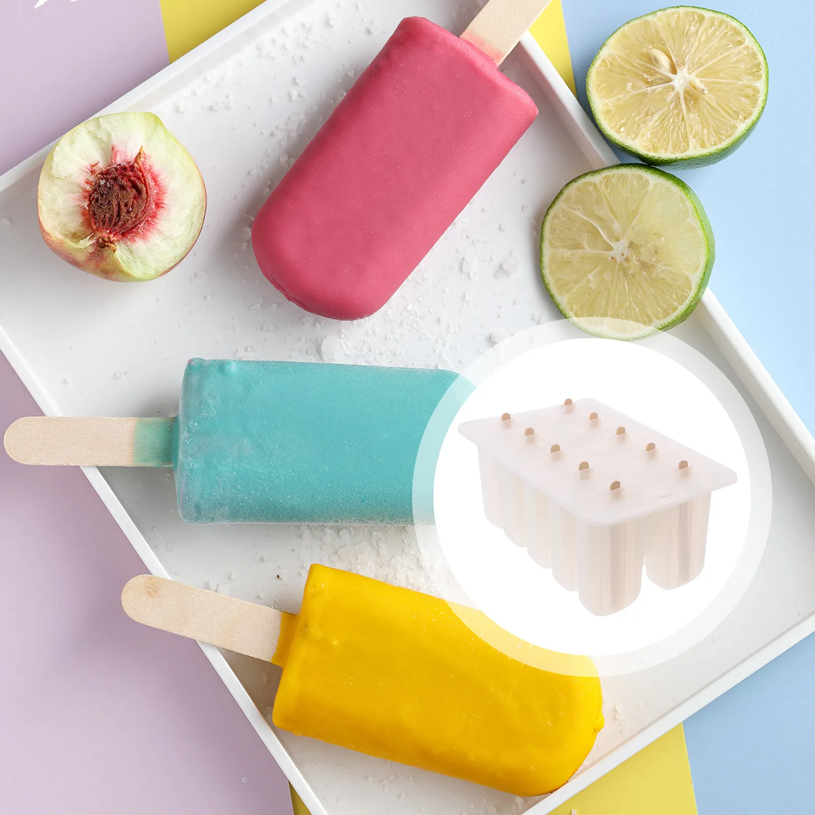 Ice Cream Mold Set Food Grade Reusable Ice Pop Maker for Water Milk Fruit Mix Easy Release DIY Treats