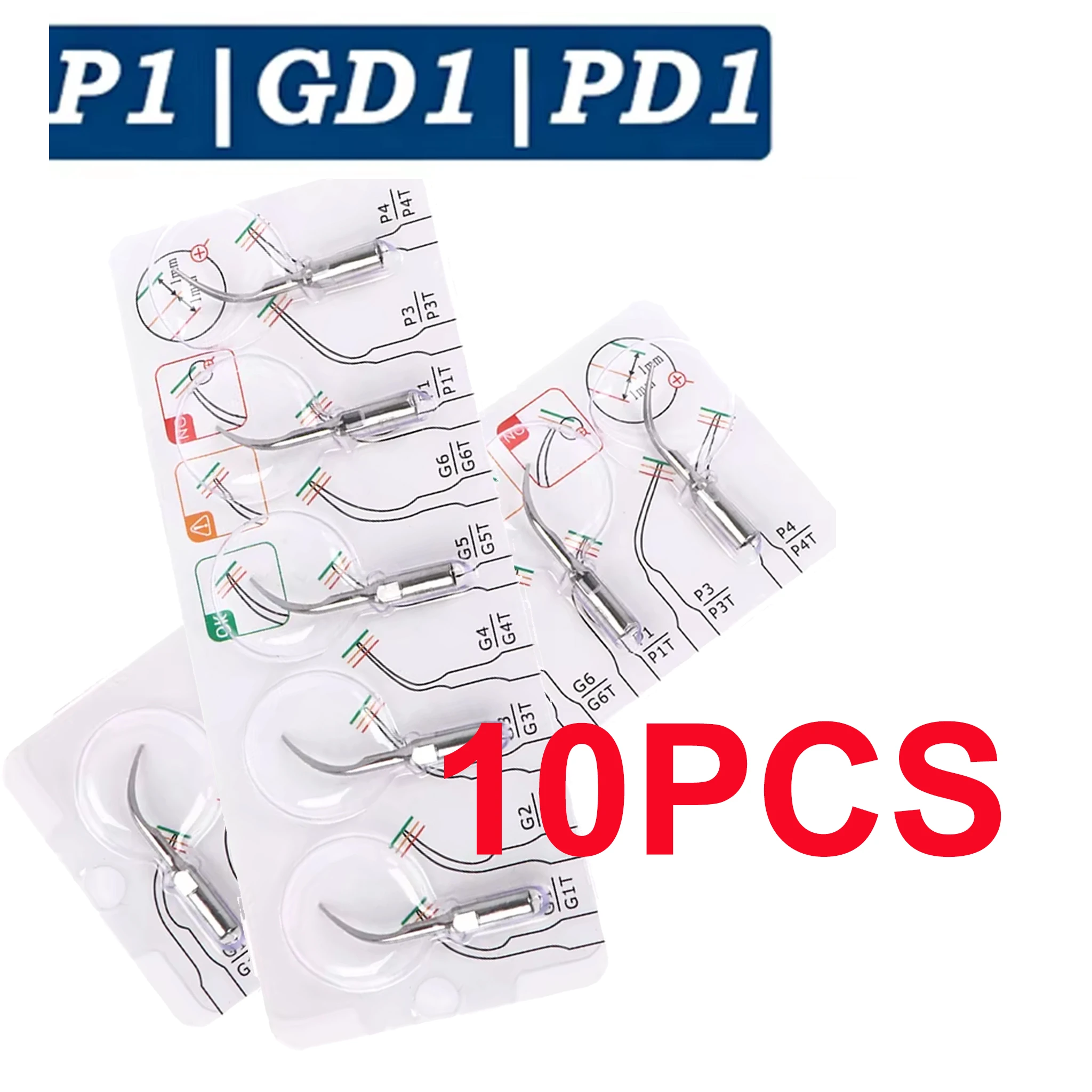 10Pcs/set Dental Ultrasonic Scaler Tips Compatible with Woodpecker Ultrasonic Scaler Dental Clinic Supplies