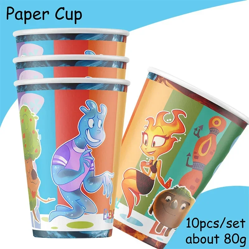 cartoon disney elemental theme party supplies tableware cup plate topper kid baby girls birthday party decoration baby shower