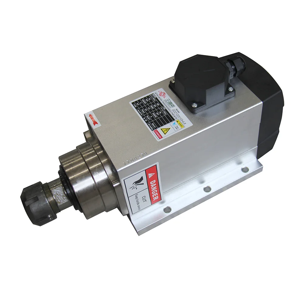 Changsheng ER32 4.5kw High Speed Woodworking square air Cooled CNC Router Spindle Motor With Flange Milling Machine Spindle