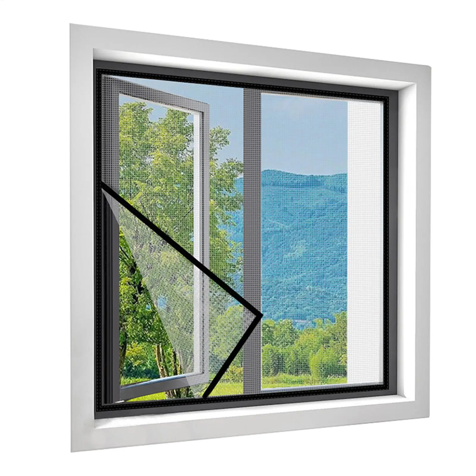 Gnat-proof Indoor Window Mesh Screen With A Zipper Self-adhesive Mosquito Screen Replaces Mosquito Netting Window Mesh Barrier
