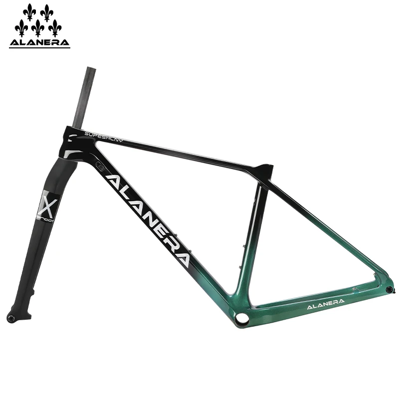 new model ALANERA Full Carbon Fiber Frame 29ER Mountain Bike Frame UDH Rear Hook Color-Changing Aurora Green Customizable Matte