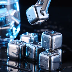 Stainless Steel Ice Cubes Reusable Chilling Stones For Whiskey Wine Drink Cold Cooling Cube Chilling Rock Party Bar Tool