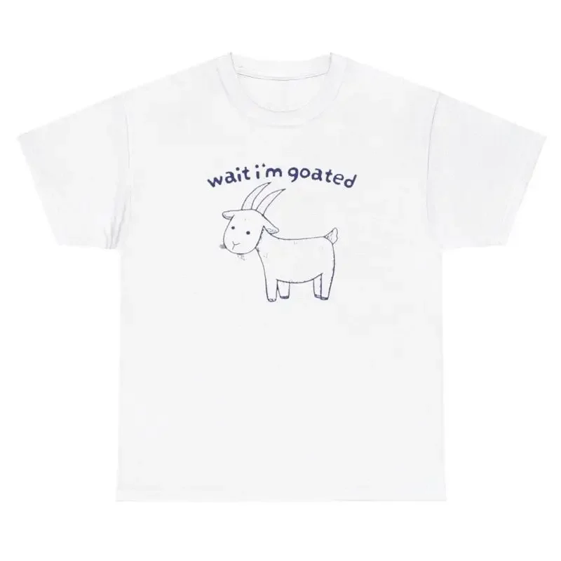 

Футболка Wait I m Goated с забавным котом и рисунком Dank Gen Z Meme Humor Tee