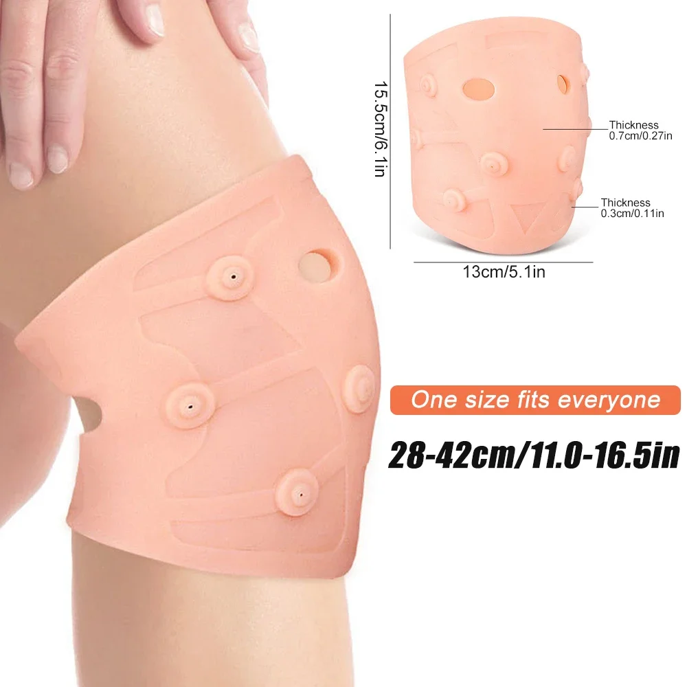 1Pcs Silicone Knee Braces, Knee Compression Support Sleeve Brace, Thickened Patella Knee-Pads Sport Knee Elbow Protectors