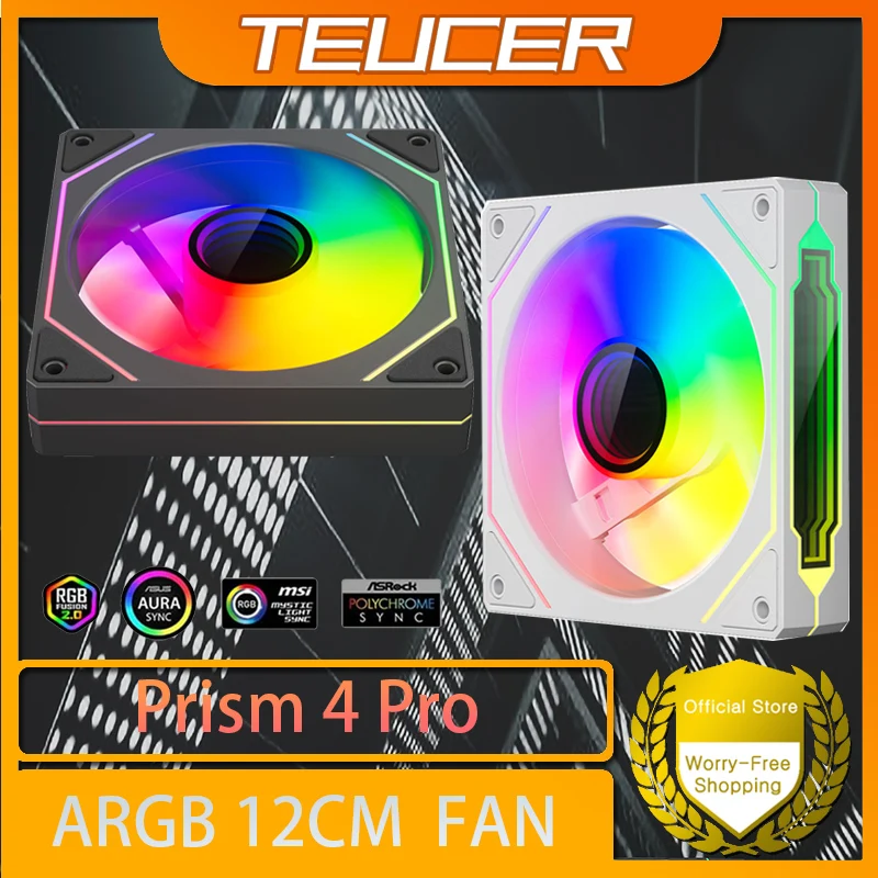 TEUCER PRISM 4 PRO ventilateur de châssis d'ordinateur refroidissement du PC 5V3PIN ARGB 4PIN PWM CPU ventilateur silencieux