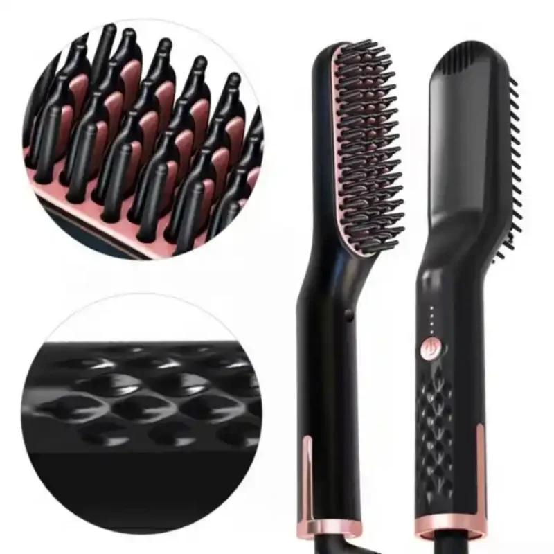 Electric beard heating brush set, straightener, straightening men's quick styling beard comb, electric comb