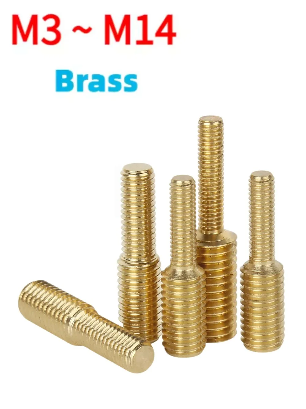 Brass Male‑to‑Male Thread Adapter Double Head Transfer Screw M3‑M14 Conversion Bolt for Camera Mount Accessory Replacement