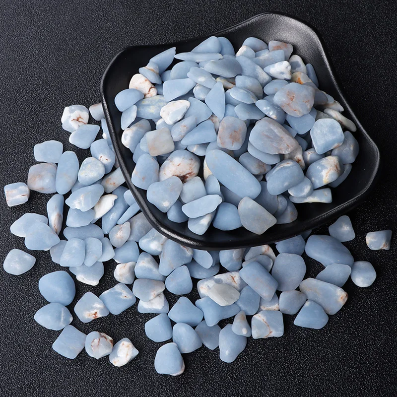 100% Natural Blue Angelite Gravel Stone Ore Mineral Specimen Healing Stones For Aquarium Stone Home Decoration DIY 50-100g