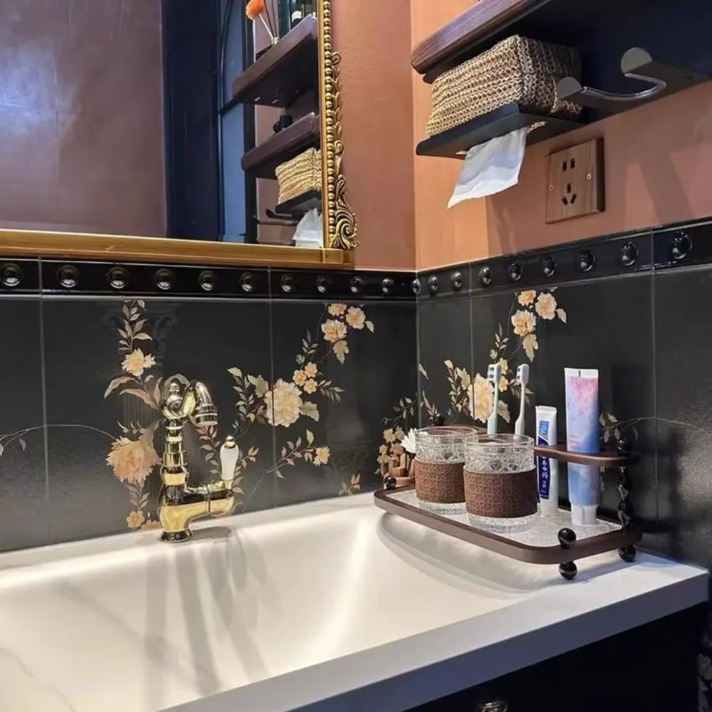 Save Space Functional Toothbrush Storage Rack Vintage Circular Arc Wooden Storage Shelf Petite Storage Toothbrush Cup Holder