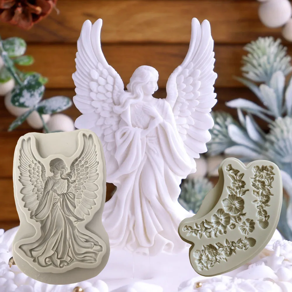 Angel Silicone Epoxy Resin Plaster Mould cake mold fondant molds cake decorating tools DIY resin molds